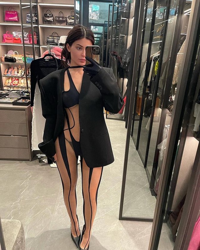 Kylie Jenners Explicit Look Transparent Jumpsuit Over Naked Body