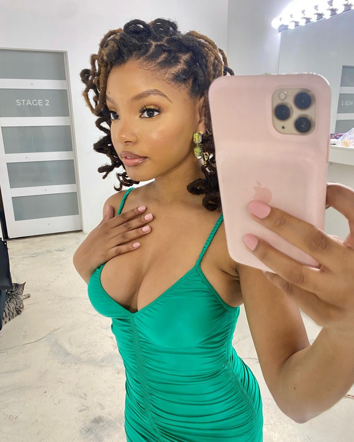 Halle Bailey Deep Cleavage