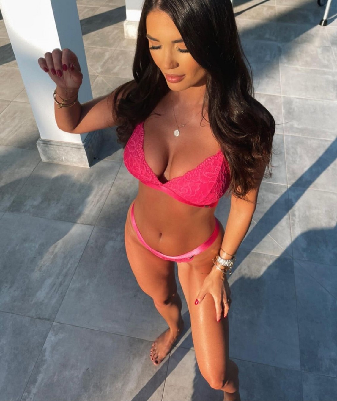India Reynolds In Pink Lingerie