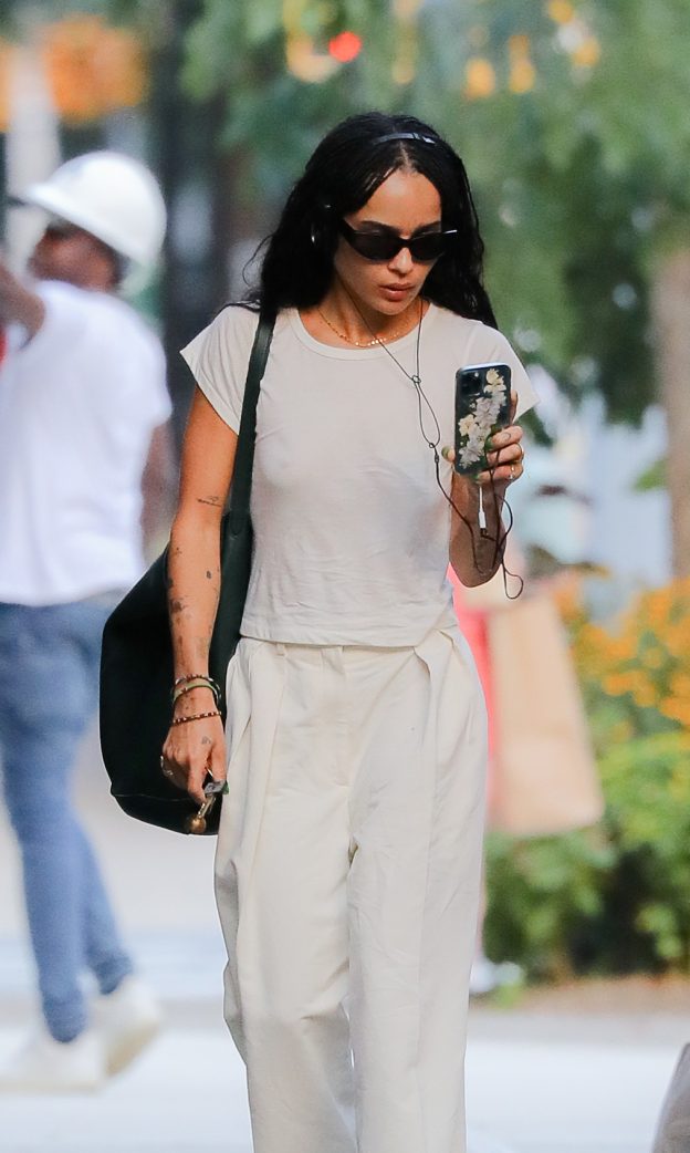 Zoe Kravitz Showed Her Tiny Braless Tits In NY