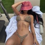 Kylie Jenner Sexy In Knitted Bikini