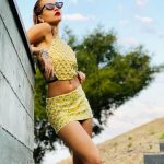 Rita Ora Sexy In Mini Skirt By Miu Miu