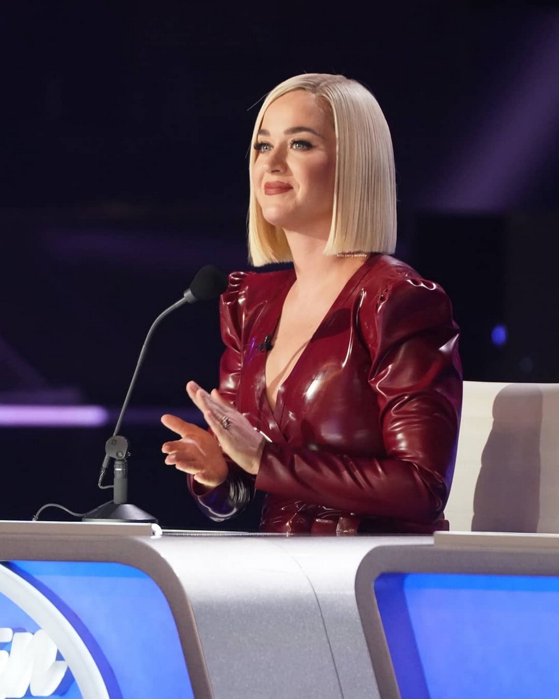 Katy Perry In Red Latex Dress 