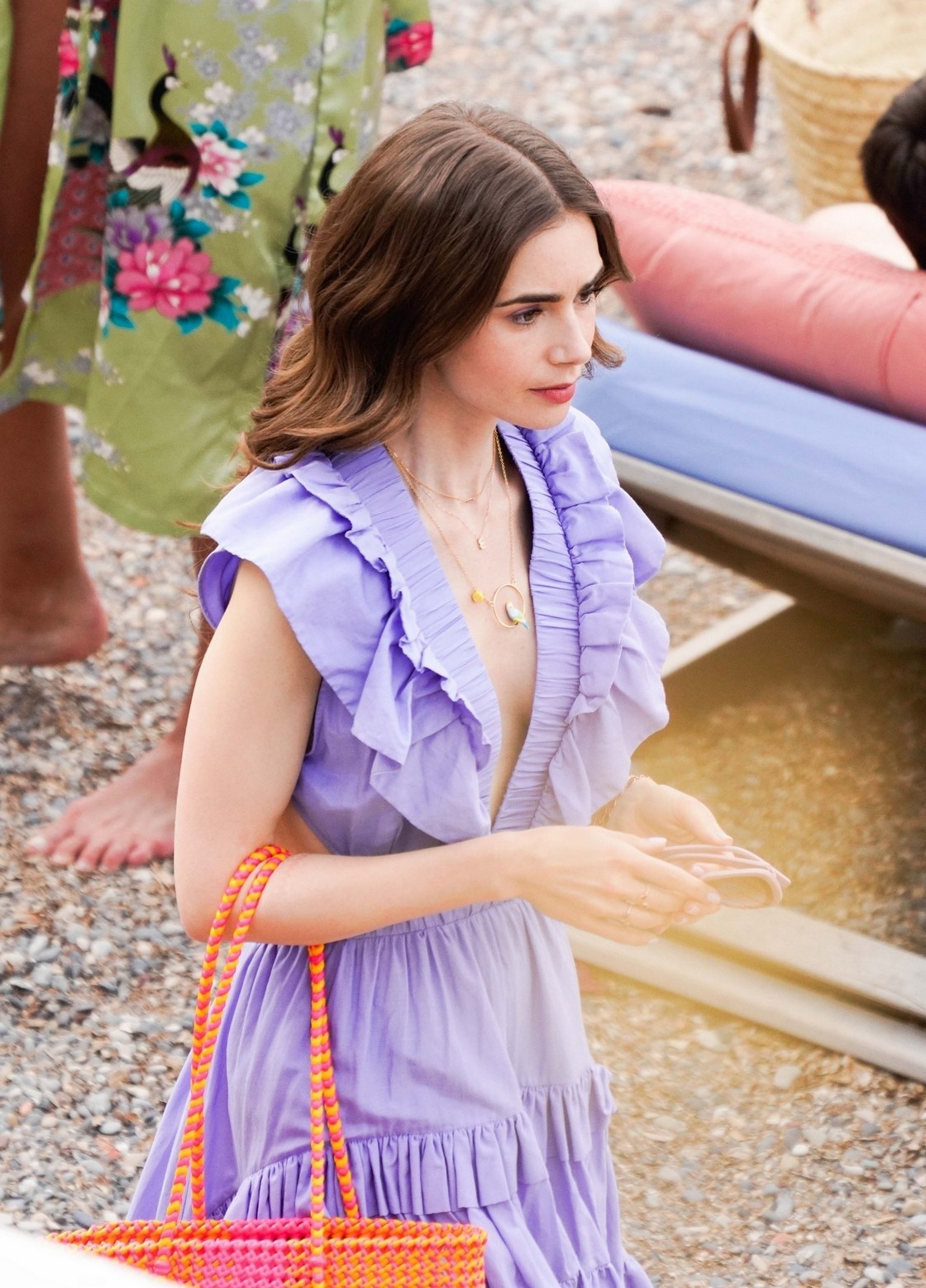 Lily Collins Hot BTS