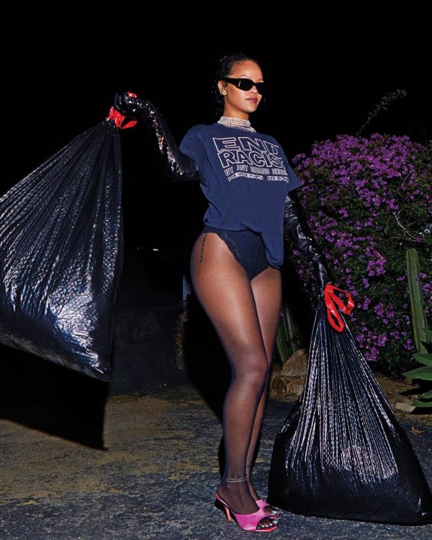 Rihanna Takes Out The Garbage In Pantyhose And Shoots For Essence Magazine
