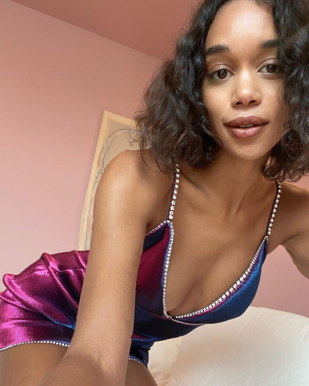 Laura Harrier Tits On Selfie