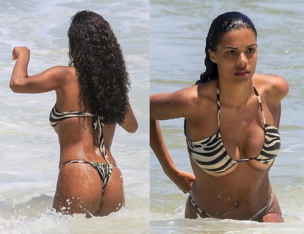 Tina Kunakey Exposed Her Tight Ass In A Bikini