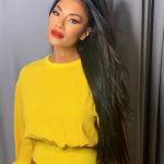 Nicole Scherzinger Sexy Look In A Yellow Dress (4 Photos)