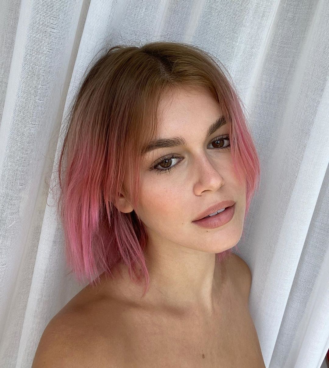 Kaia Gerber With Pink Hair 