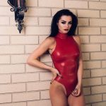 Saraya Bevis In Latex Suit Tries To Draw Attention To Her Twitch (4 Photos)