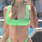 Kylie Jenner Sexy In A Very Bright Swimsuit In LA (3 Photos + GIF)