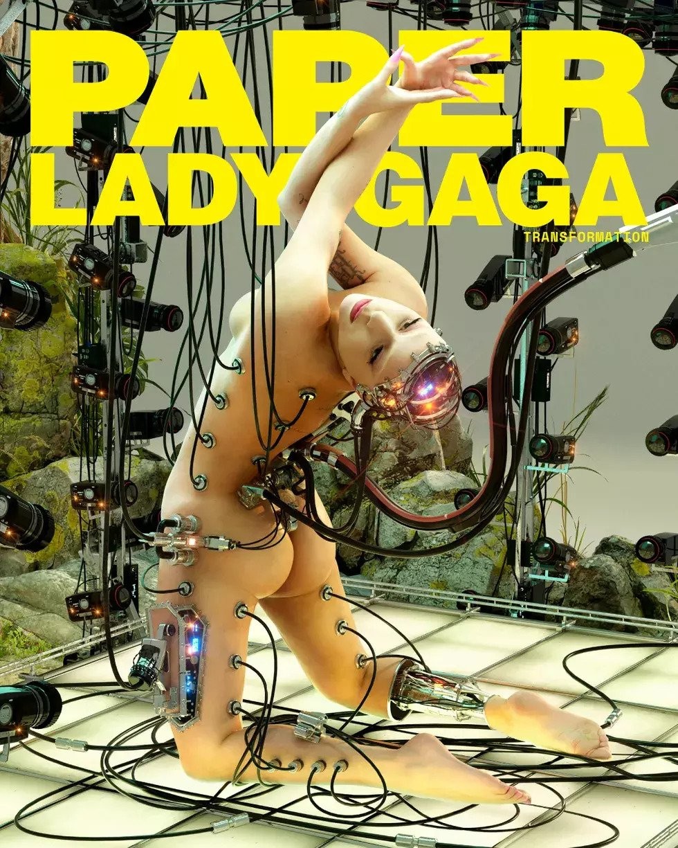 Lady Gaga Nude by Frederic Gaiman in Paper Magazine