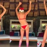 Sophie Monk Sexy Xmas in Red Bikini (7 Photos)