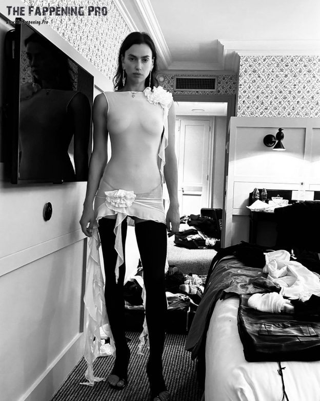 Irina Shayk Tits See Through And Stockings