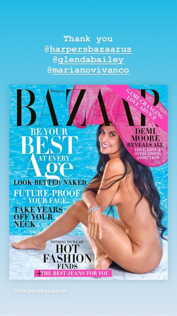 Demi Moore Naked for Harper's Bazaar