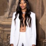 Naomi Campbell In A Jacket Worn Over Her Naked Body (4 Photos)