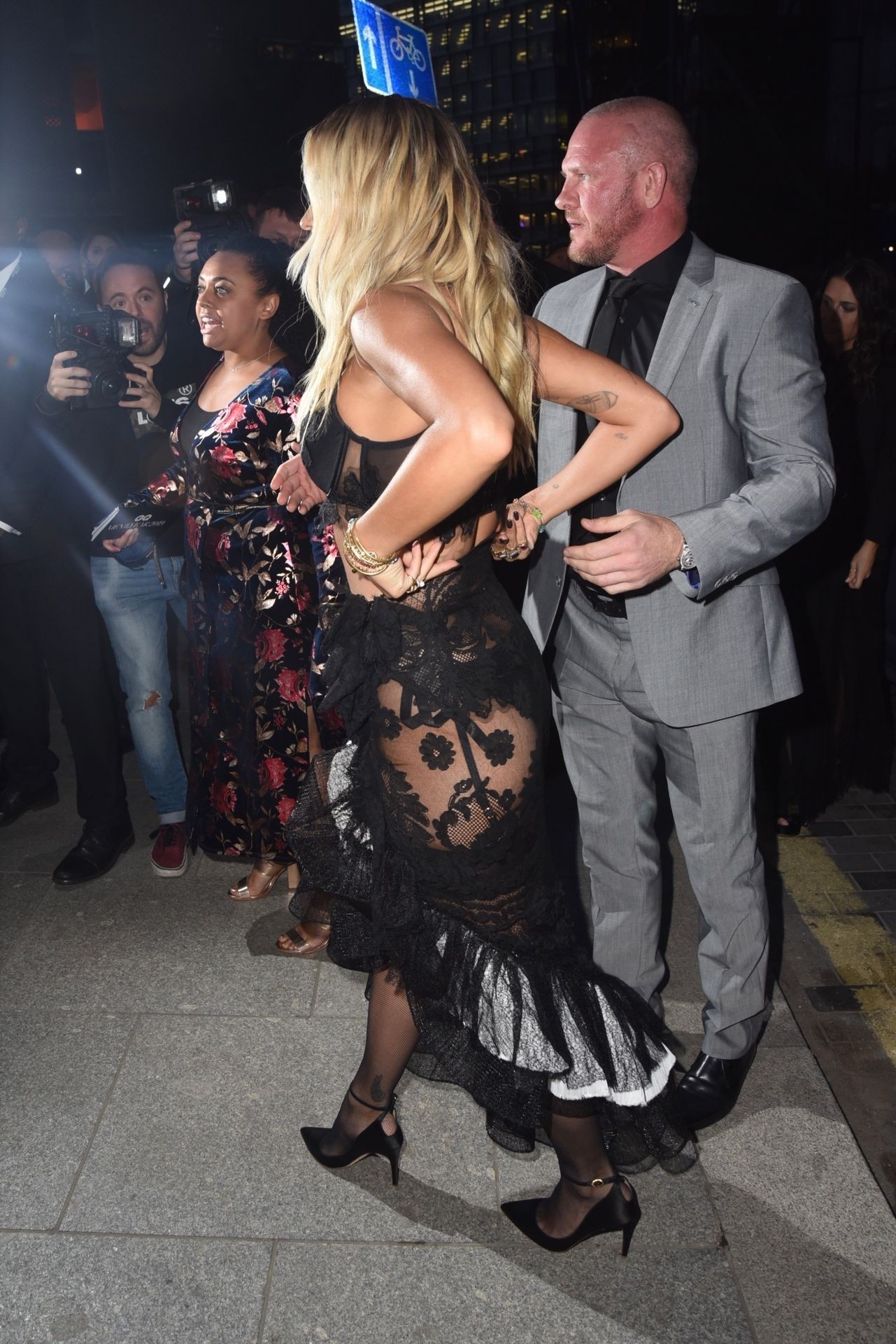 Rita Ora Sexy Ass in see through Dress