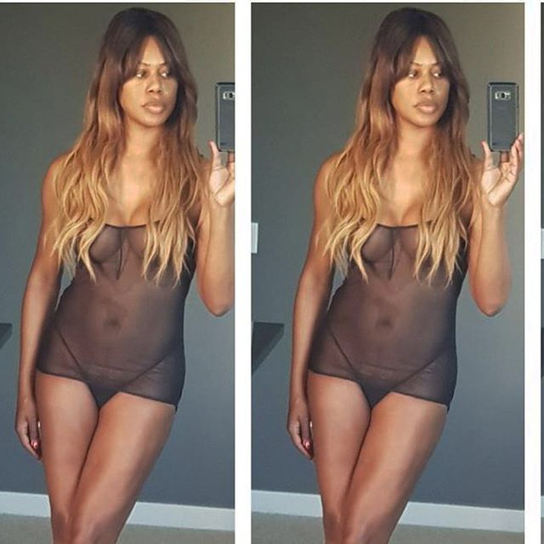 Laverne Cox See Through Lingerie