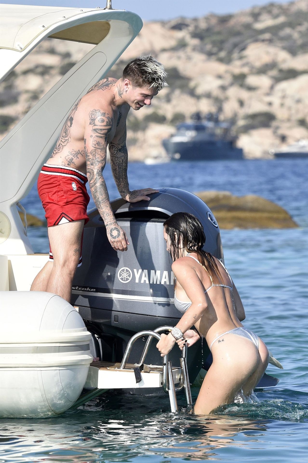 Bella Thorne and Benjamin Mascolo in Sardinia