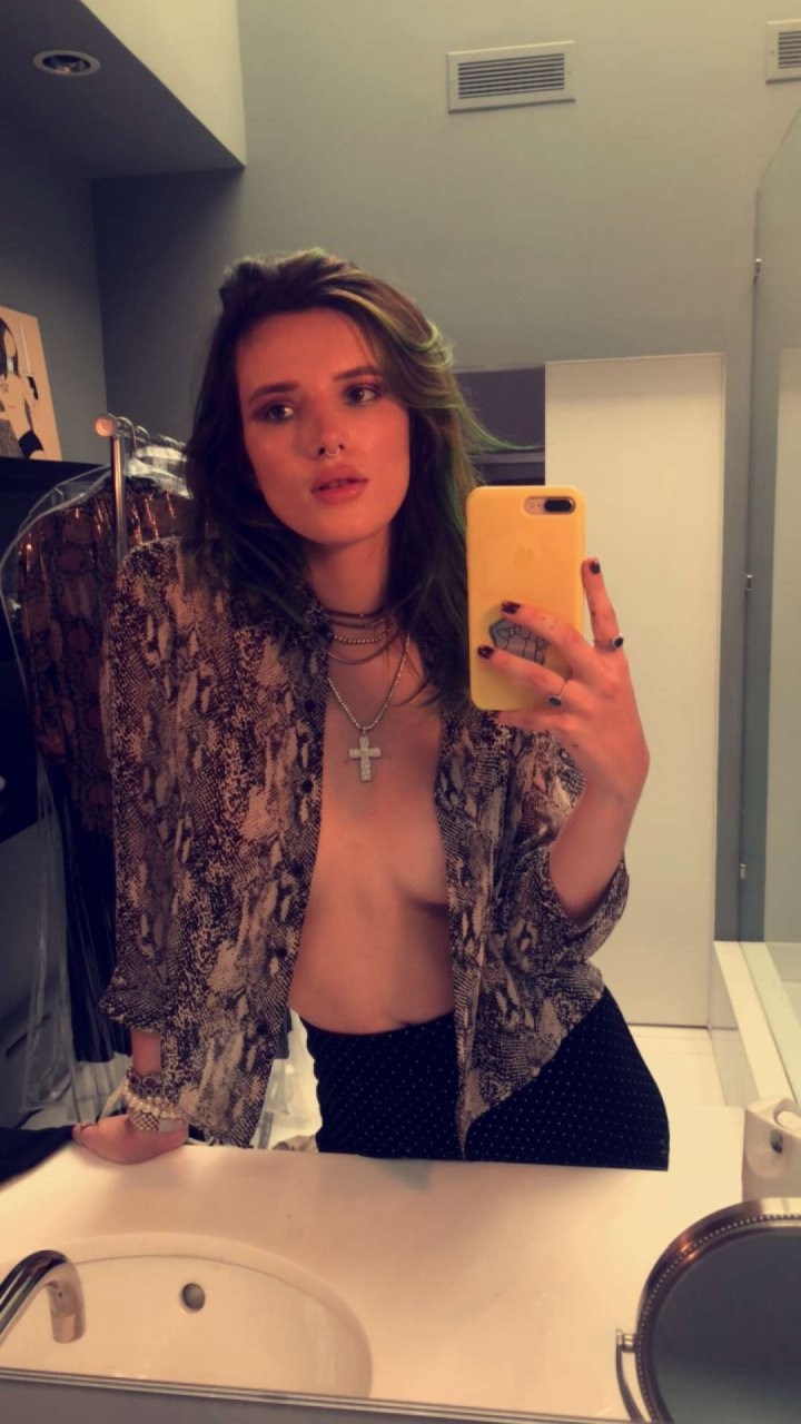 Bella Thorne Topless Selfie in the locker room