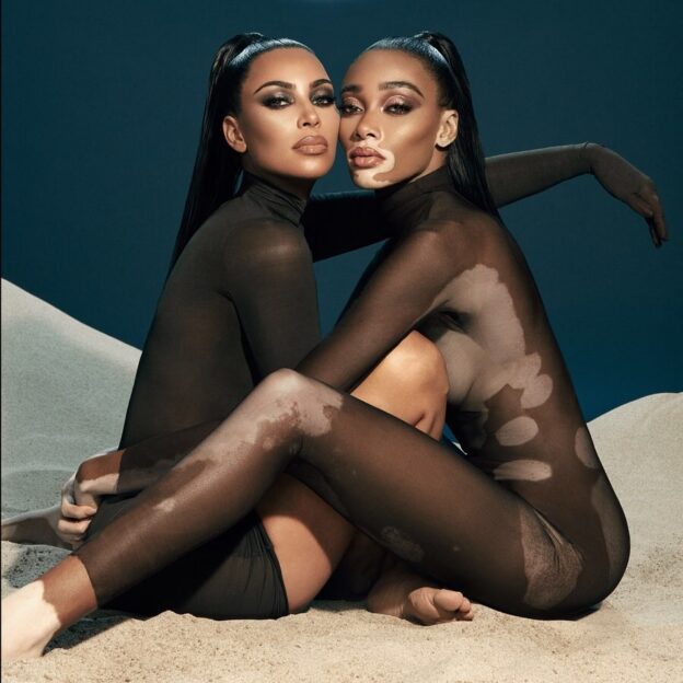 Kim Kardashian and Winnie Harlow for The KKW X WINNIE Collection