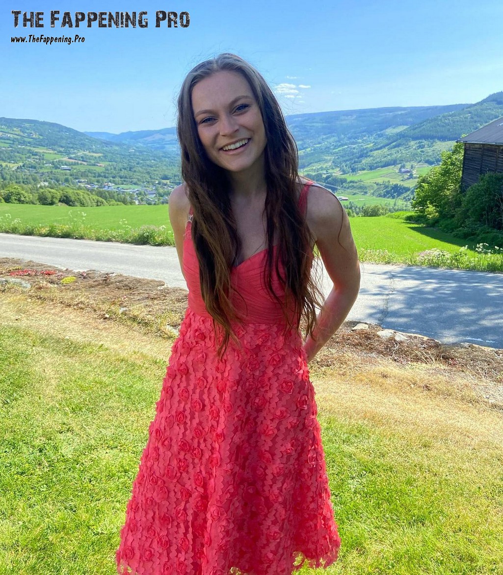 Emmy Kristiansen In Red Dress