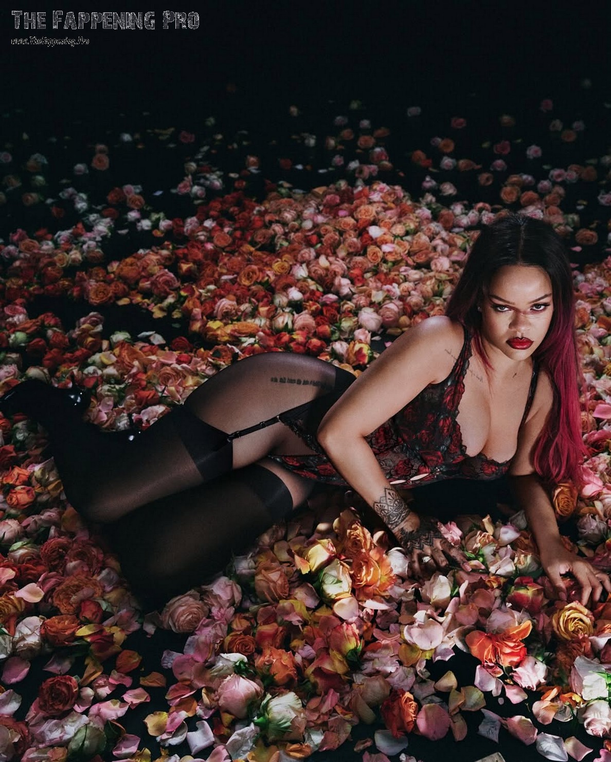Rihanna Sexy In Lingerie And Stockings