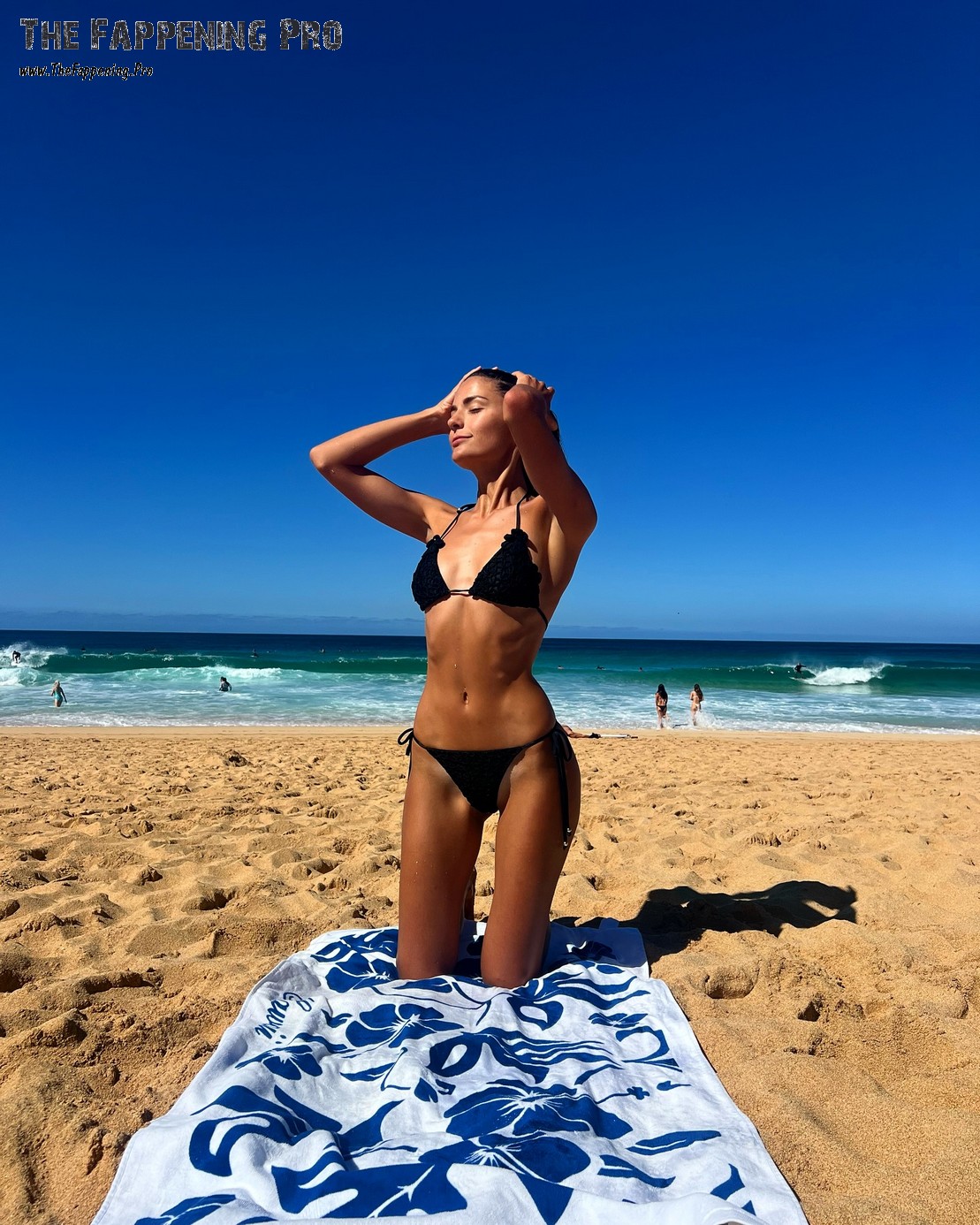 Tatiana Kalmell On the Beach In Tiny Black Bikini
