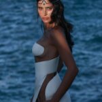 Livia Nunes Sexy In 3D Printed Dress