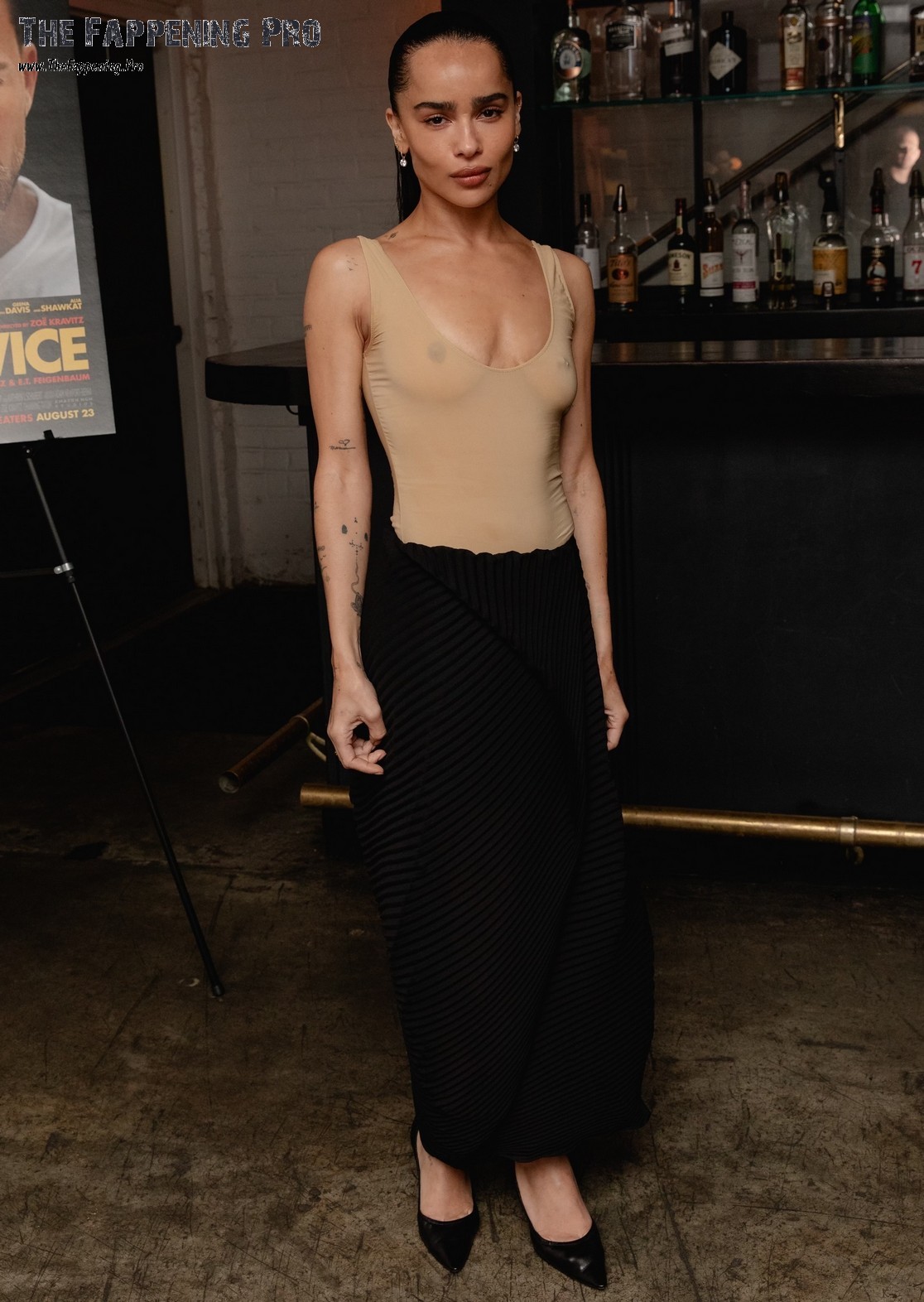 Zoe Kravitz Braless At "Blink Twice" Premiere
