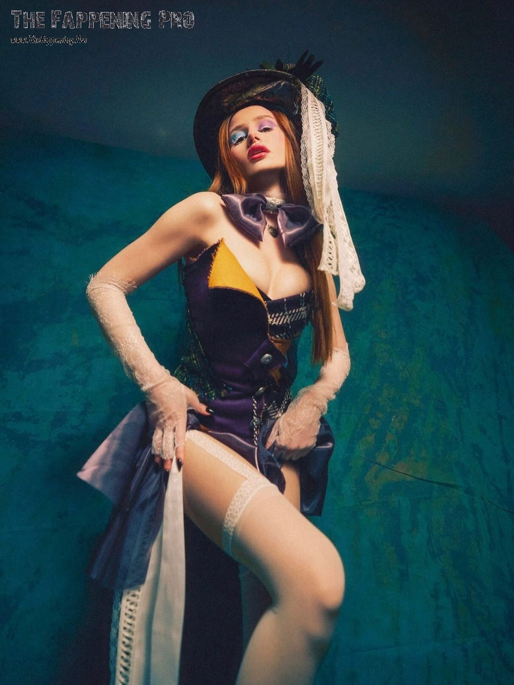 Madelaine Petsch White Stockings In Halloween 2025