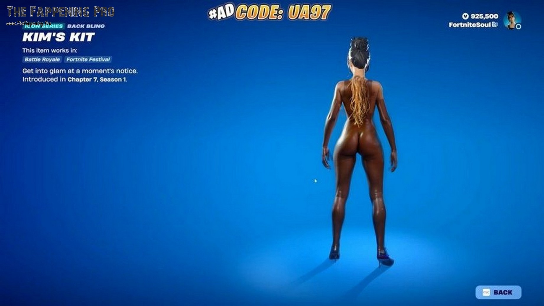 Kim Kardashian Fortnite Nude Skin Ass 5