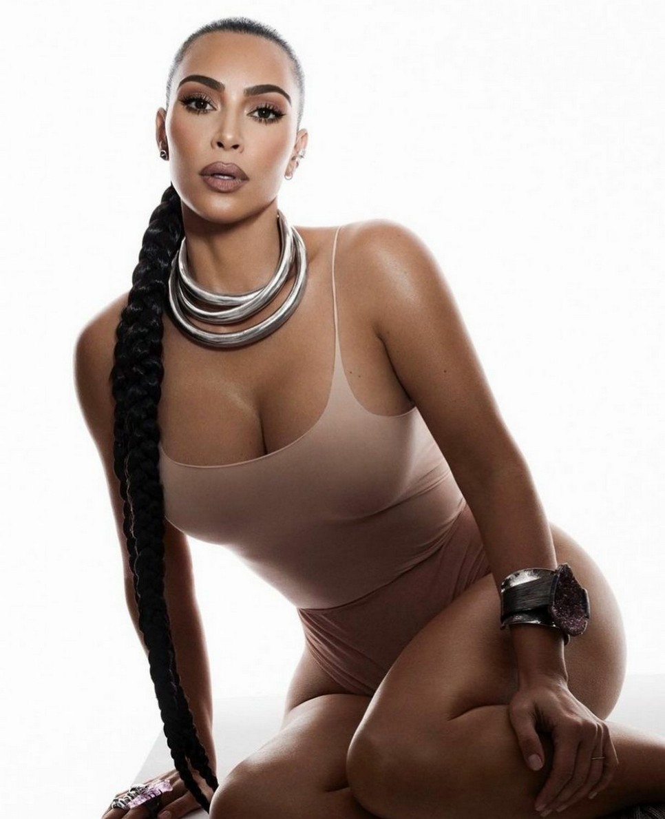 Kim Kardashian Sexy With Braid 
