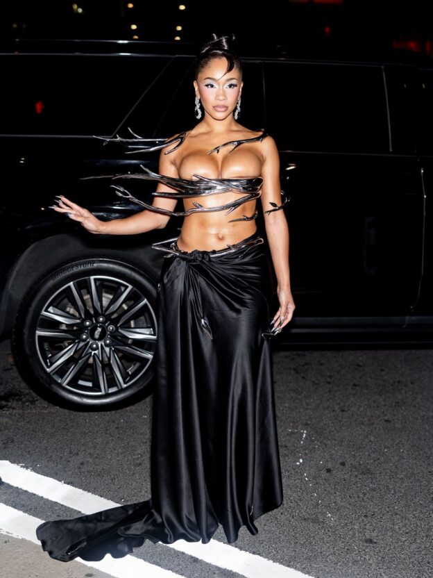 Saweetie Big Tits Exposed In Revealing Dress