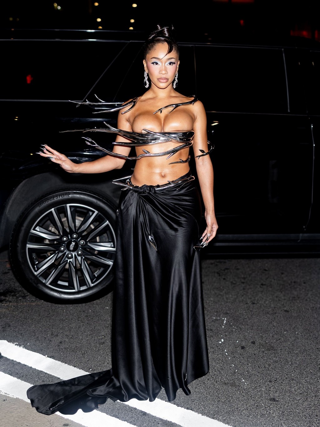 Saweetie Big Tits Exposed In Revealing Dress
