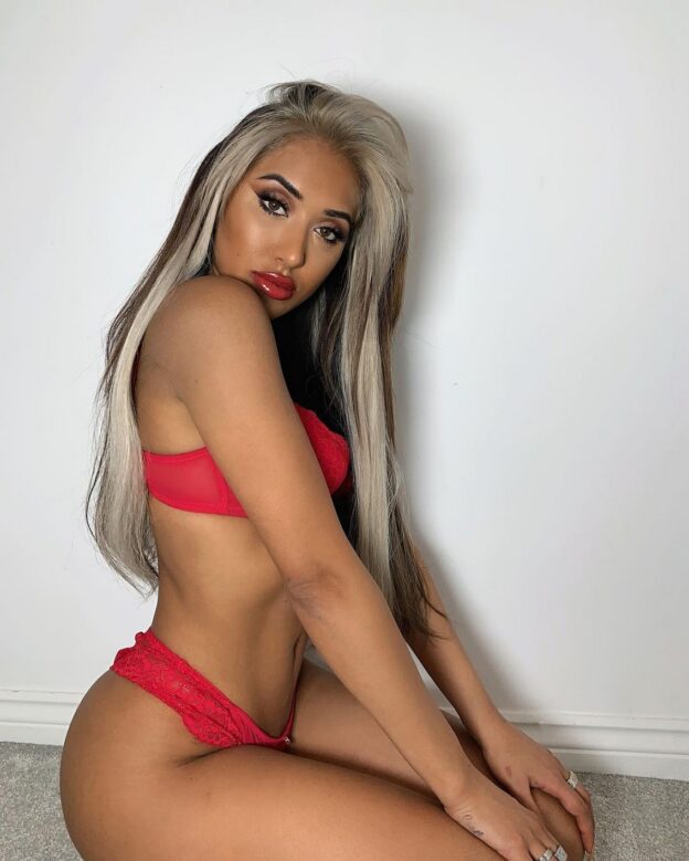 Zahida Allen In Red Lingerie